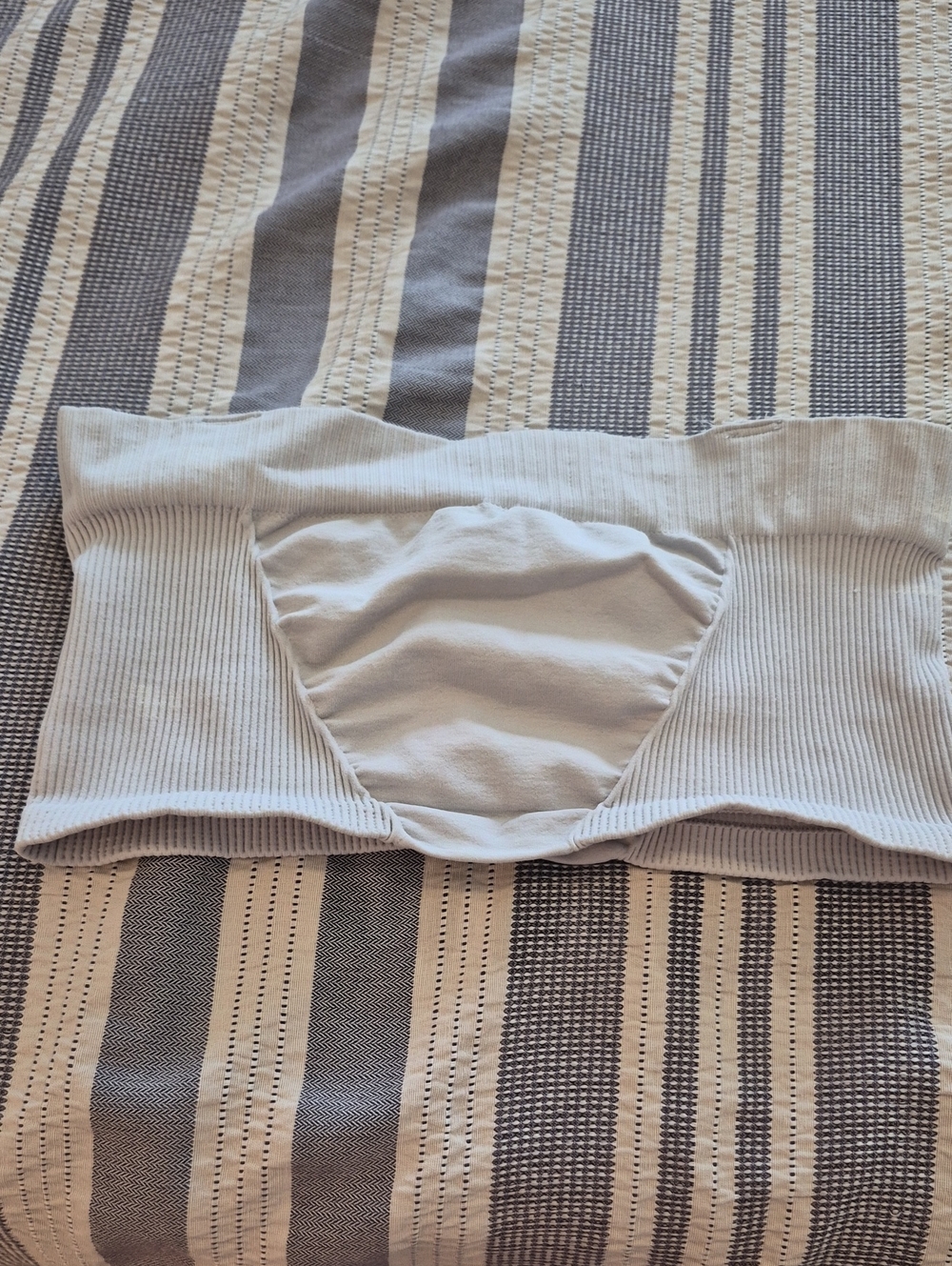 FP Movement by Free People Light Gray Seamless Ribbed Bandeau Bra
